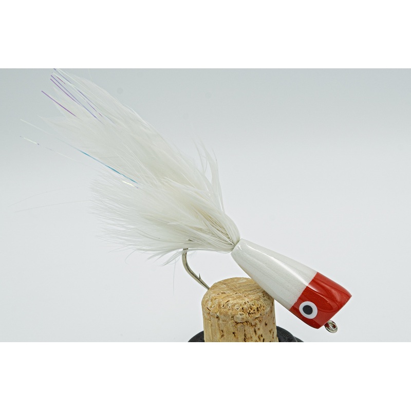 Rainys Redn White Popper  Hook Size 3/0