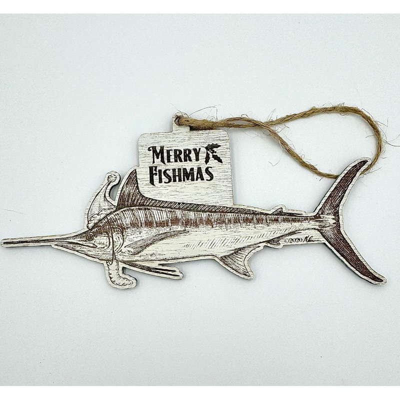 Wood Christmas Ornaments – Marlin Fishmas Ornaments