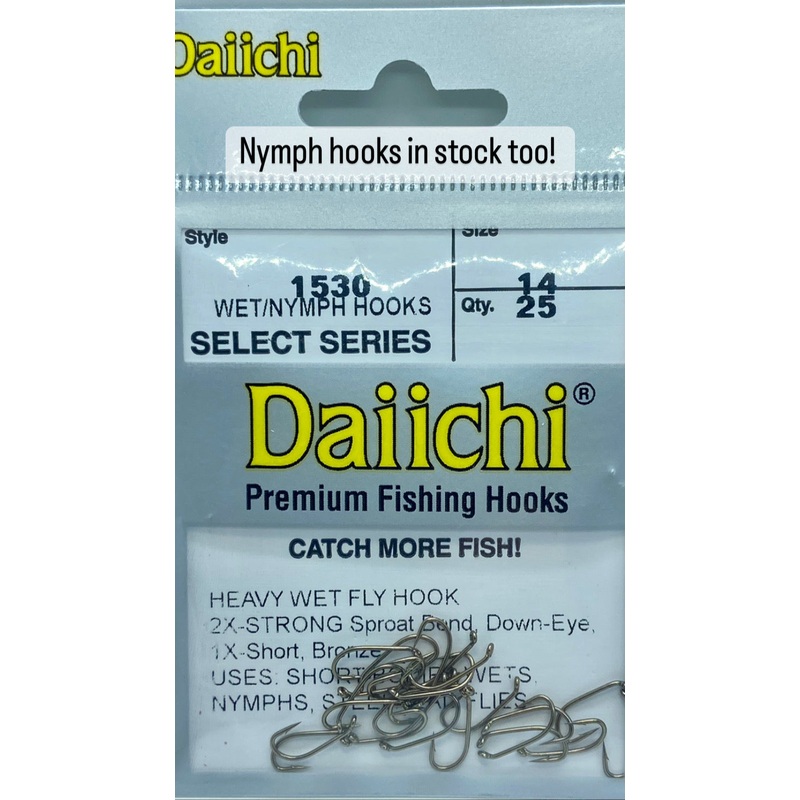 Daiichi – 1530 Wet/Nymph Hook|6|8|10|12|14|16