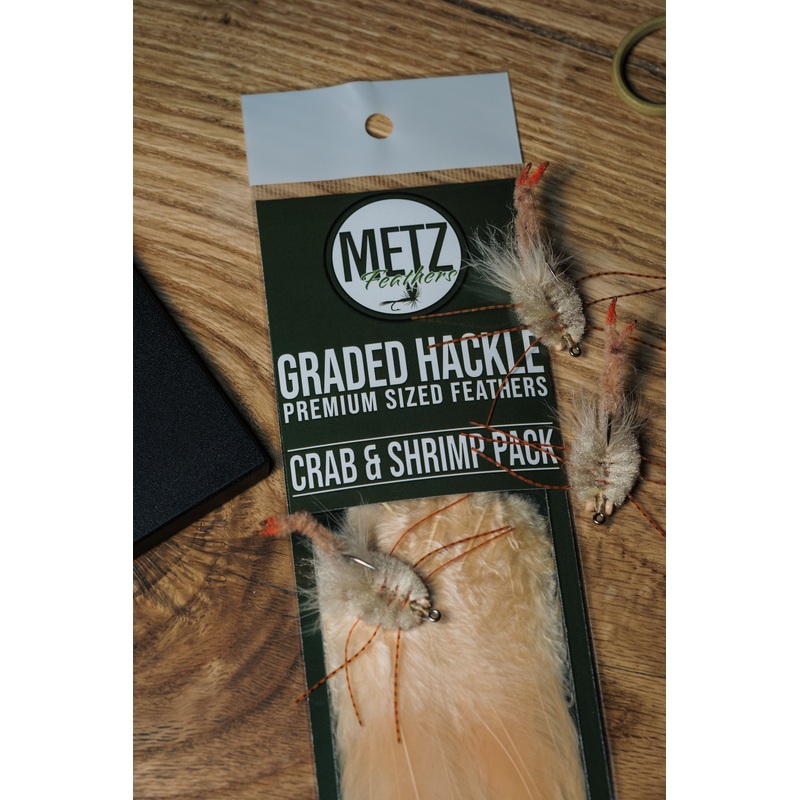 Metz Hackle Crab/Shrimp Pack|Grizzly|Olive|White|Tan
