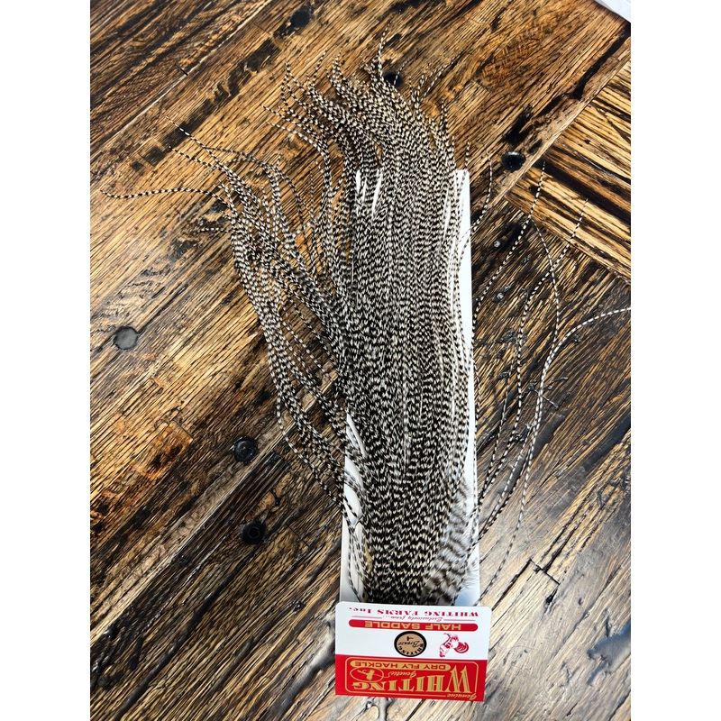 Whiting Bronze Grade Midge Half Saddle, Grizzly