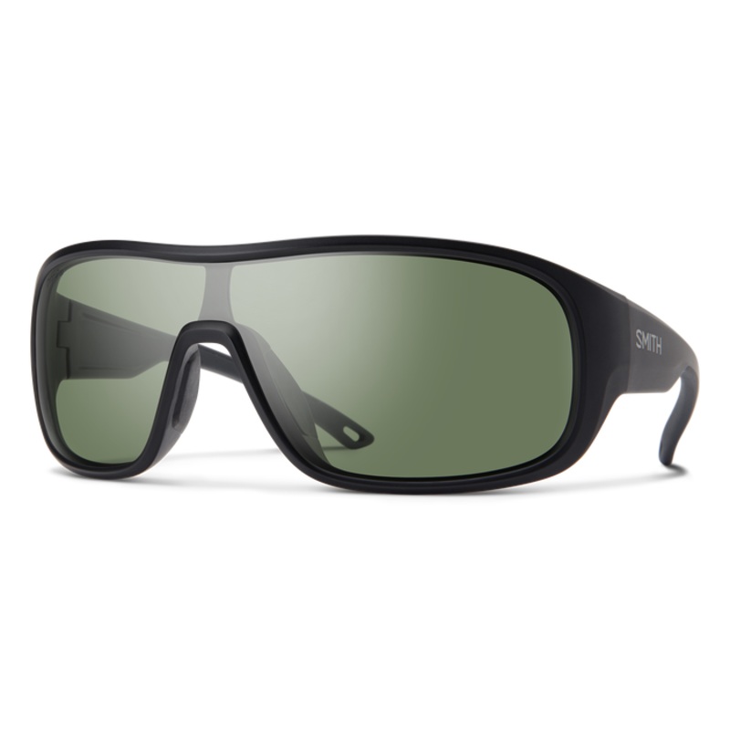 Smith Spinner Matte Black + ChromaPop Polarized Gray Green Lens