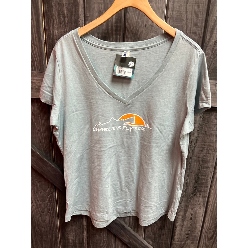 CFB Logo Women’s Essential Deep V Short Sleeve T-Shirt – CLOSEOUT