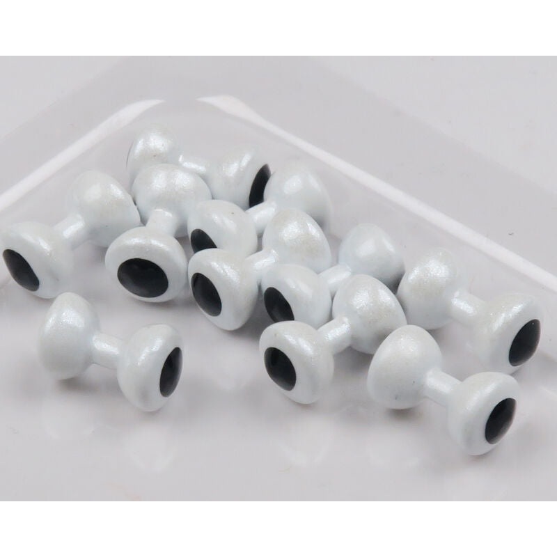 Hareline Painted Lead Eyes|Pearl White|X-Small|Small|Medium|Large