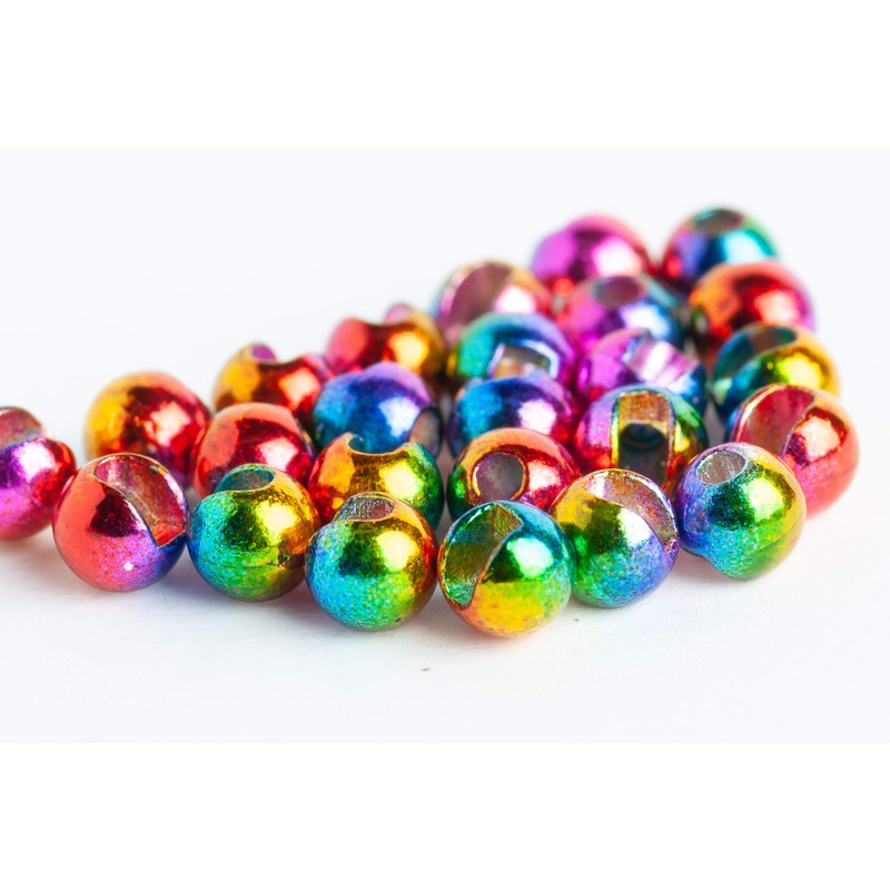 Slotted Tungsten Beads for Fly Tying – 5.5 mm – Rainbow – 25 Pack – CLEARANCE