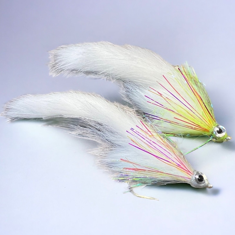 Dave Skok Bonito Bunny|White/ Fl Chartreuse|White/ Fl Orange|White/ UV||3/0|3/0