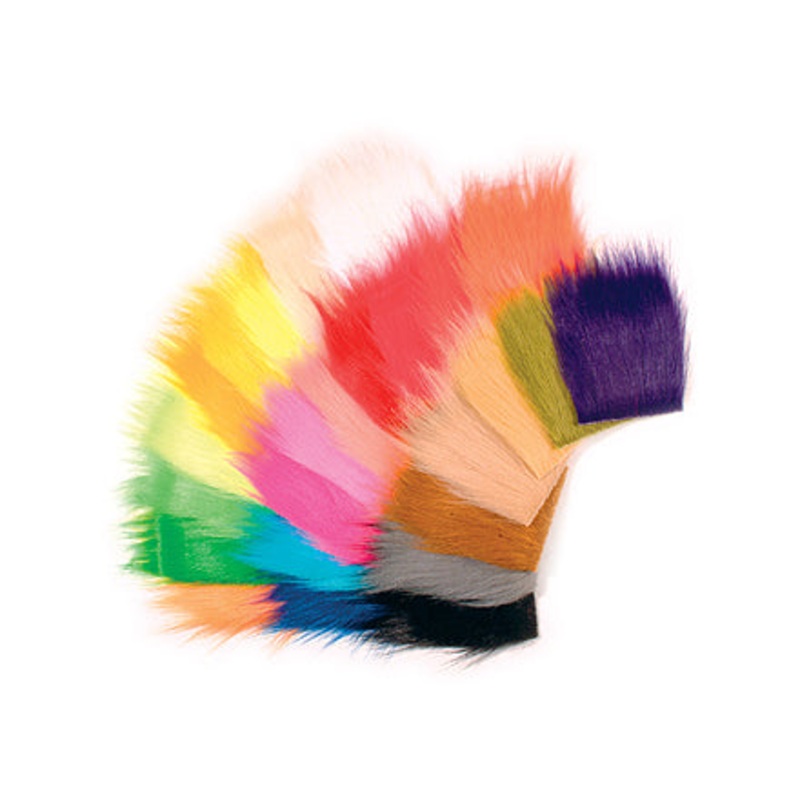 Rainy’s Craft Fur|White|Cream|Fluorescent Yellow|Yellow|Golden Yellow|Chartreuse|Bright Green|Green|Bright Orange|Fluorescent Orange|Bright Red|Red|Salmon Pink|Cerise|Dark Blue|Purple|Olive|Sand|Tan|Medium Brown|Adams Dun Gray|Black