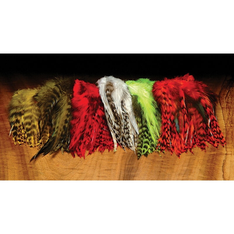Hareline Strung 4-6 Inch Grizzly Variant Saddle Hackle