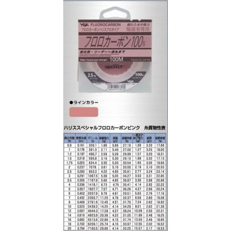 M311 YGK Harisu Special Fluoro Carbon (Pink) 100 meters