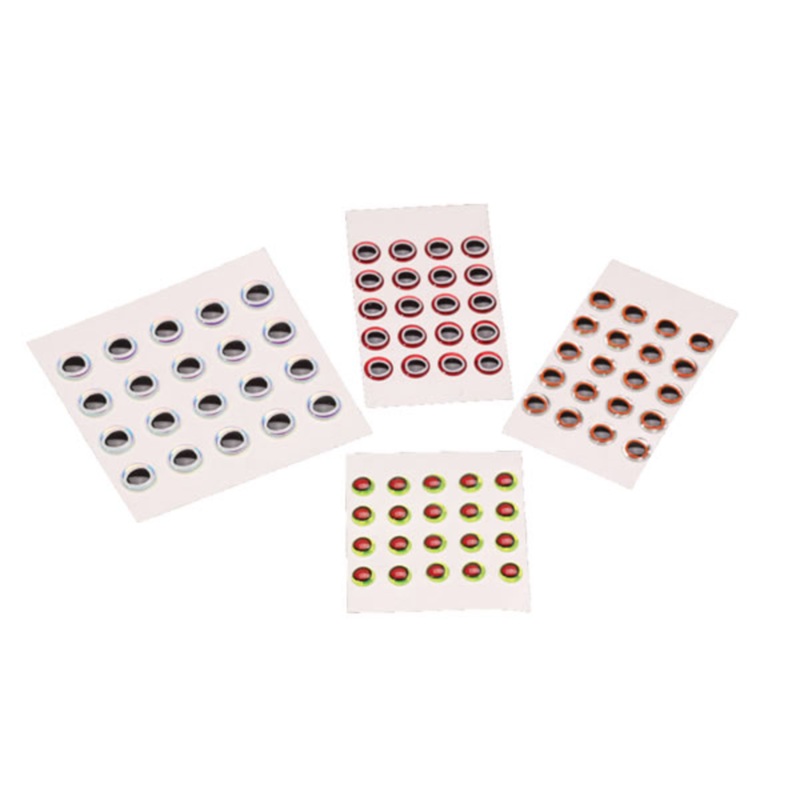 Hareline 3D Oval Pupil Eyes|1/4″|3/16″|3/8″|5/16″|Red/Black|Pearl/Black