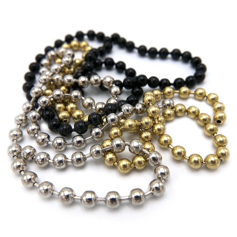 Hareline Bead Chain|Small|Medium|Large|XL|Black|Stainless|Gold