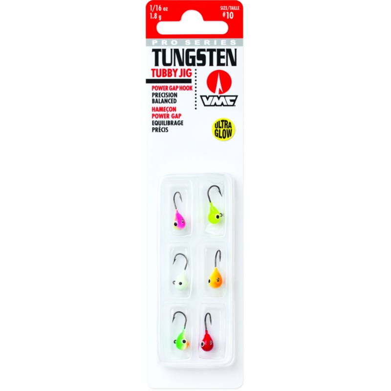 VMC Tungsten Tubby Jig – Kit|1/16 oz.|1/32 oz.|Glow|Glow Tiger