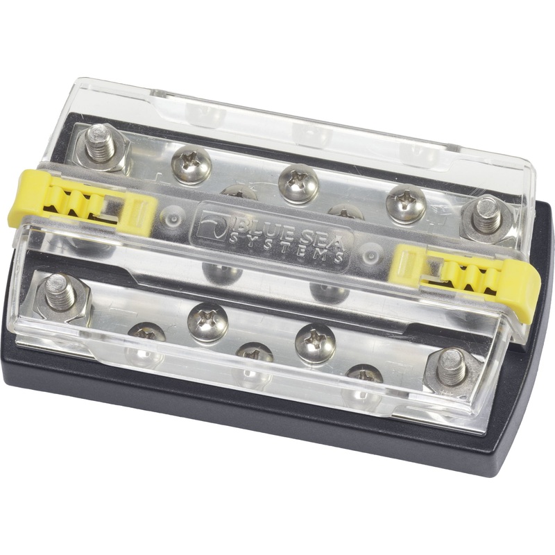 Blue Sea Systems DualBus Plus 150A BusBar – 1/4-20 Stud 5 Gang 2722