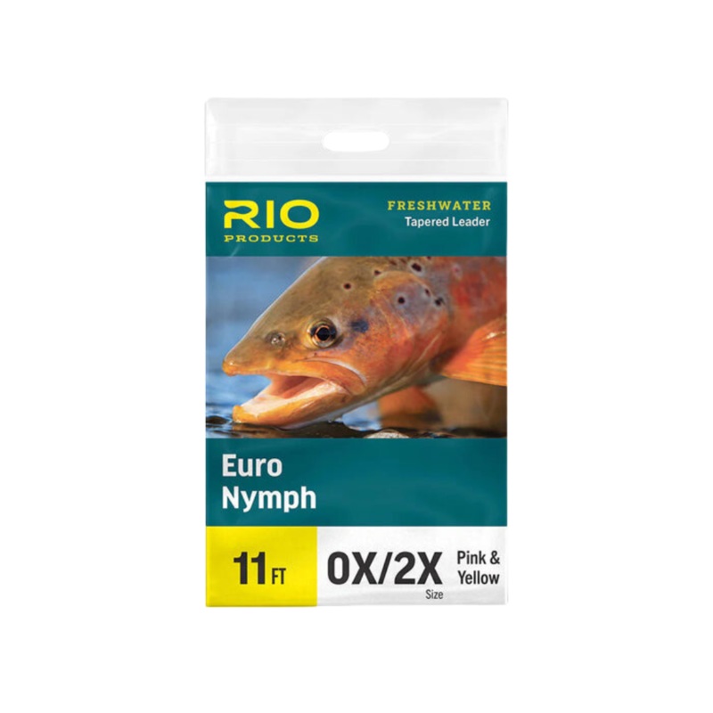Rio Euro Nymph leader|11ft 0x/2x Pink/Yellow