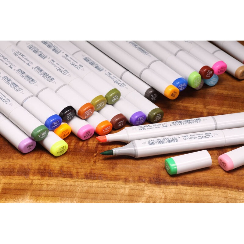 Copic Sketch Markers|Black |11|Gray |165|Tan |369|Fluorescent Yellow |142