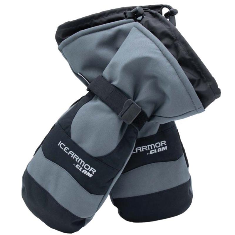 Clam Ice Armor EdgeX Mitts|Small|Medium|Large|XL|2XL|Grey/Black