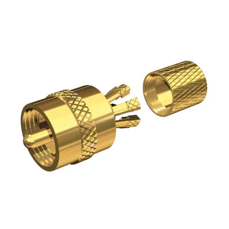 Gold-Plated Center-Pin Connector, RG-8X or RG-58/AU Coax PL-259
