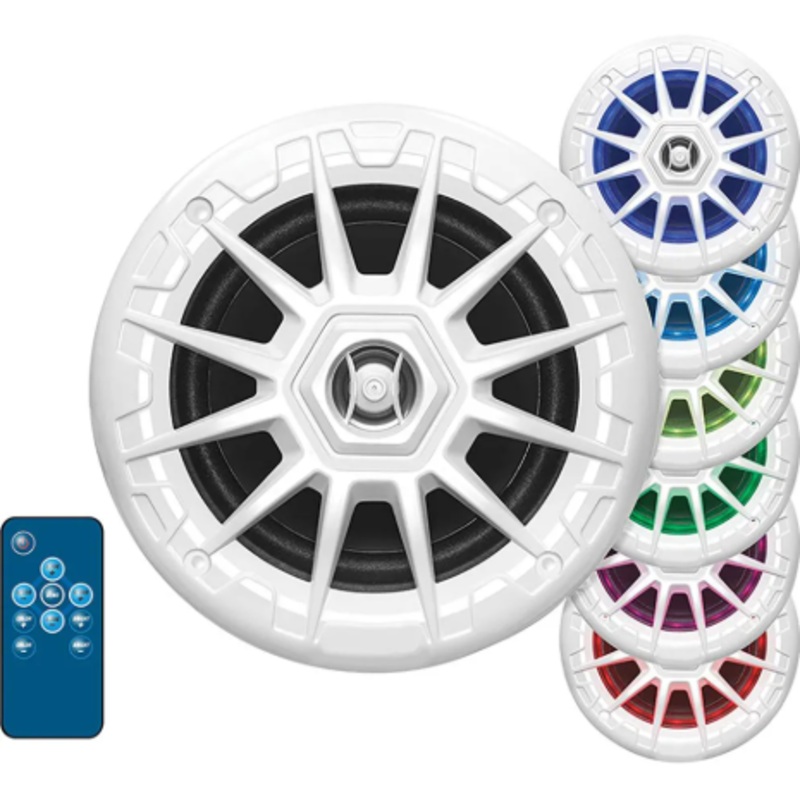 Seachoice 5-1/4 2-Way 150W Round LED Speakers 72111