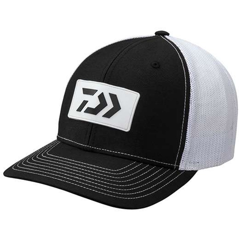 Daiwa D-Vec Embroidered Patch Trucker Cap (Black-White)