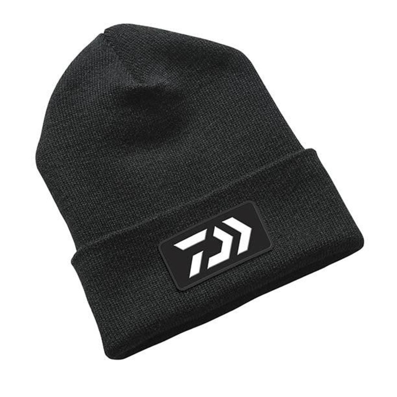 Daiwa D-Vec Knit Beanies w-Rubber Patch (Black)