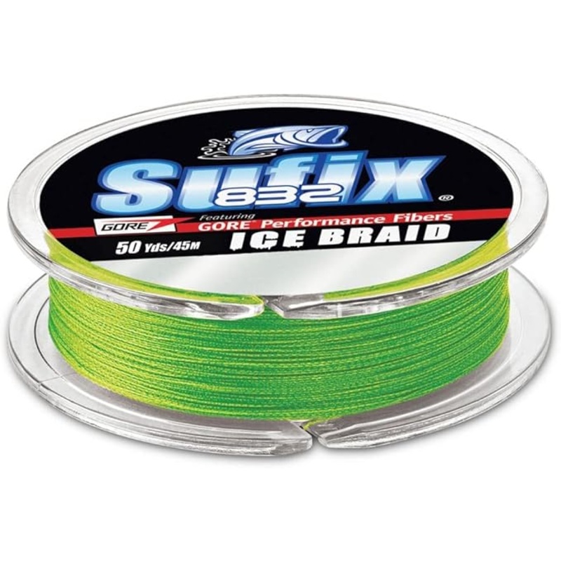 Sufix 832 Braided Ice Line|4 lb.|6 lb.|8 lb.|Lime Green