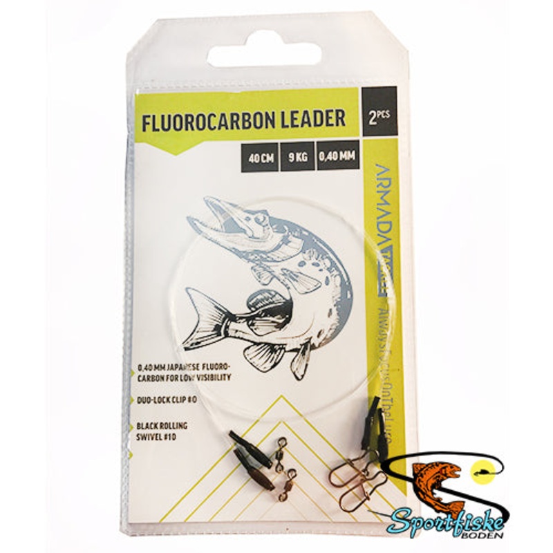 Armada Fluorocarbontafs 0,40 40cm 9kg Duolock – 2 Pack