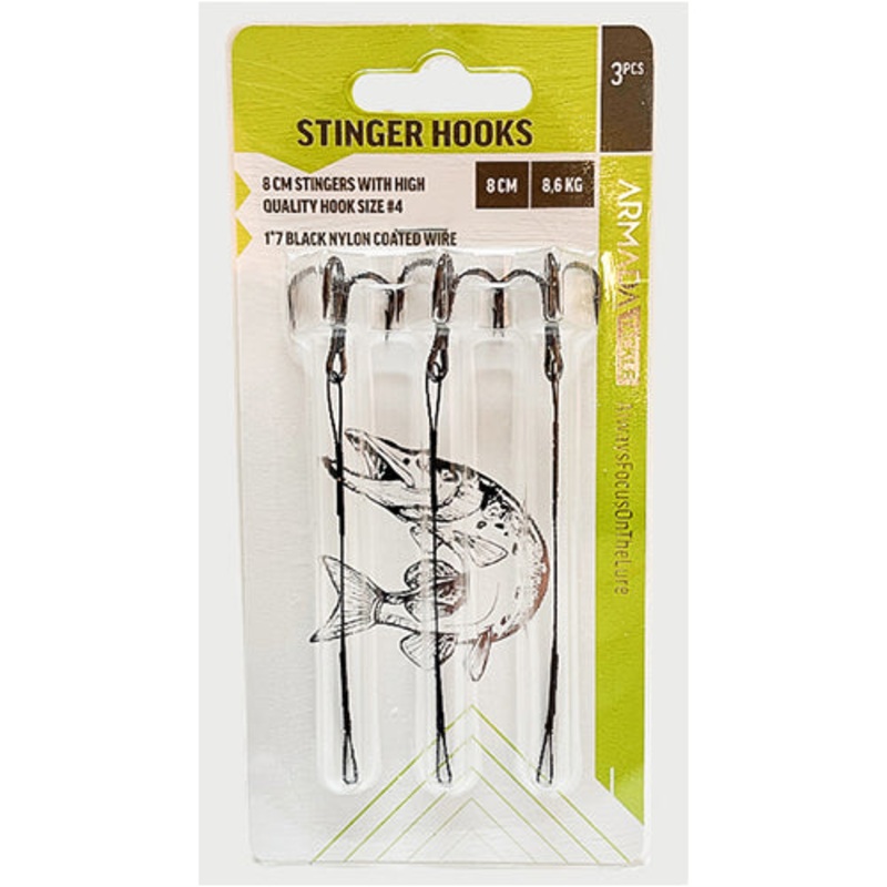 Enkel-Stingers 3-pack||4 – 6 cm||4 – 8 cm||2 – 6 cm||2 – 8 cm||1 – 8 cm||1 – 10 cm||1/0 – 8 cm||1/0 – 10 cm