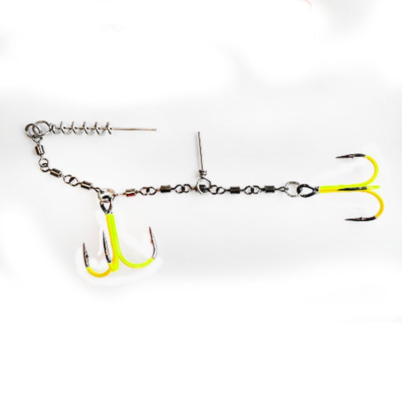 Pike Rig Chartreuse Superstinger Dubbel 5 + 2  #2/0