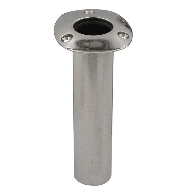 C.E. Smith 70 Series Standard Flush Mount Rod Holder – 0 Degree – Stainless Steel – Cast Bottom – Black Liner [536700C]