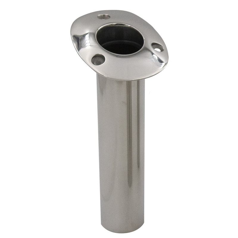 C.E. Smith 70 Series Standard Flush Mount Rod Holder – 15 Degree – Stainless Steel – Cast Bottom – Black Liner [536710C]