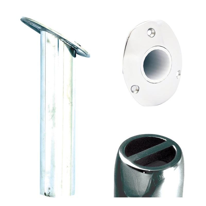 Tigress Oval Head SS Gunnel Mount Rod Holder – 30 Degree – 9 [88525]