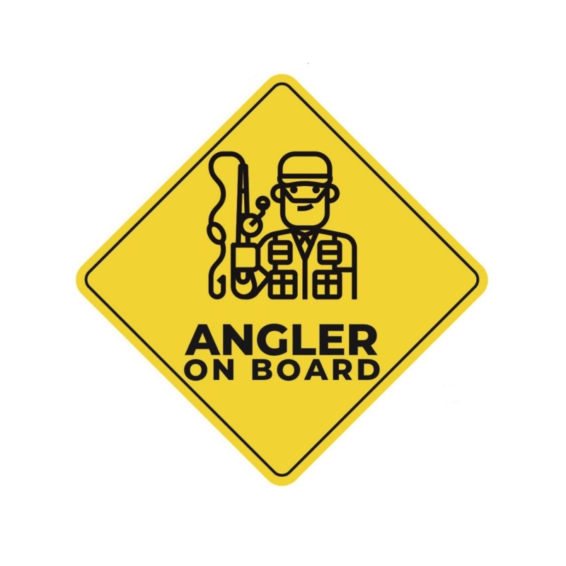 Angler On Board! Stickers | Size: Small, Medium Big and Large