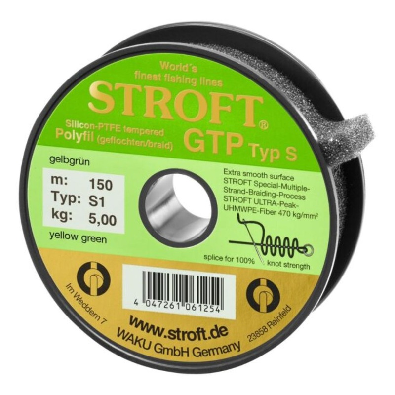 GTP Typ S (Gelbgrn) / 150 m|S1 / 5.0 kg|S2 / 6.0 kg|S3 / 8.0 kg|S4 / 10.0 kg|S5 / 13.0 kg|S6 / 16.0 kg|S7 / 20.0 kg