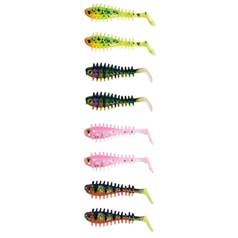 Micro Spikey Fry UV Mixed Colour Pack / 4 cm