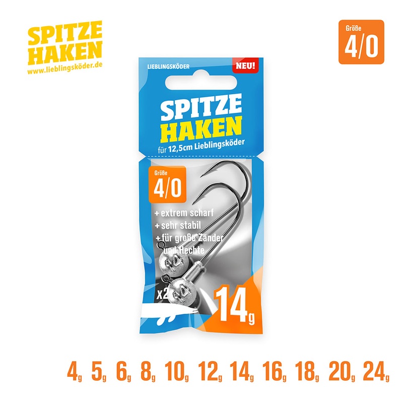 Spitze Haken 4/0|4 g|5 g|6 g|8 g|10 g|12 g|14 g|16 g|18 g|20 g|24 g