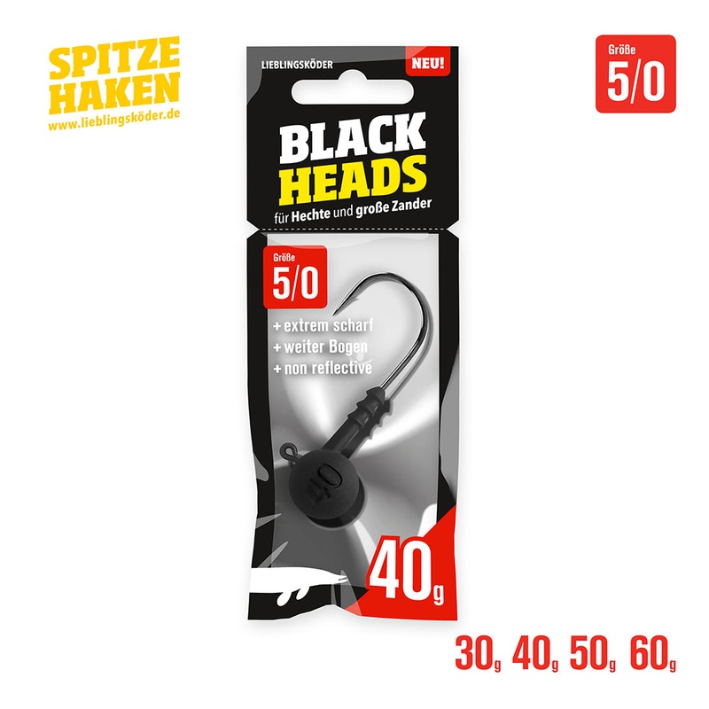 Spitze Haken Blackheads 5/0|30 g|40 g|50 g|60 g