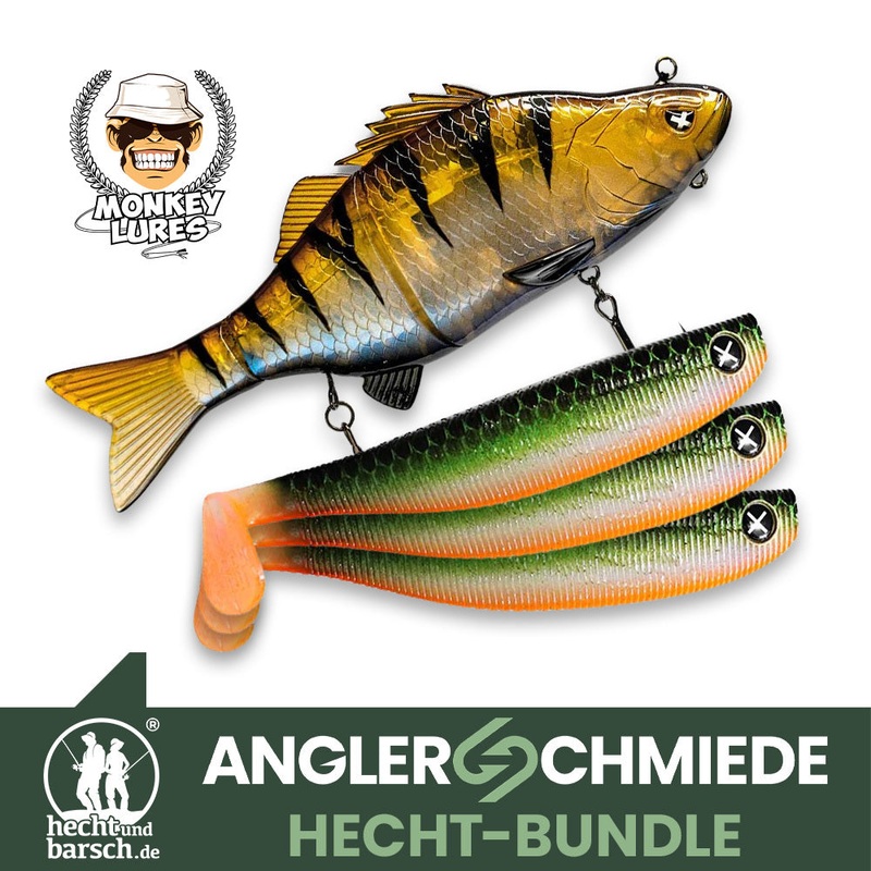 Anglerschmiede Hecht-Bundle|Perchzilla|Firetiger|Watermelon|Carpe Nostra|Fake Perch|Frozen Herring|Lean Bream|Toxic Zebra|Vanilla Cognac|Chili Cheese|Carpe Nostra|Lean Bream|Vanilla Cognac|Inferno Tiger|Perch Scam