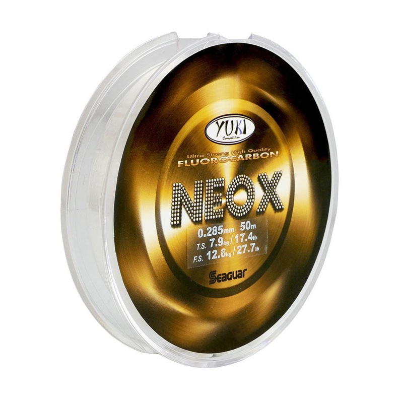 Yuki Neox Fluorocarbon|0.20 mm |6.75 kg|0.26 mm |10.5 kg|0.33 mm |14.7 kg|0.405 mm |20.2 kg|0.52 mm |34.85 kg|0.74 mm |56.1 kg