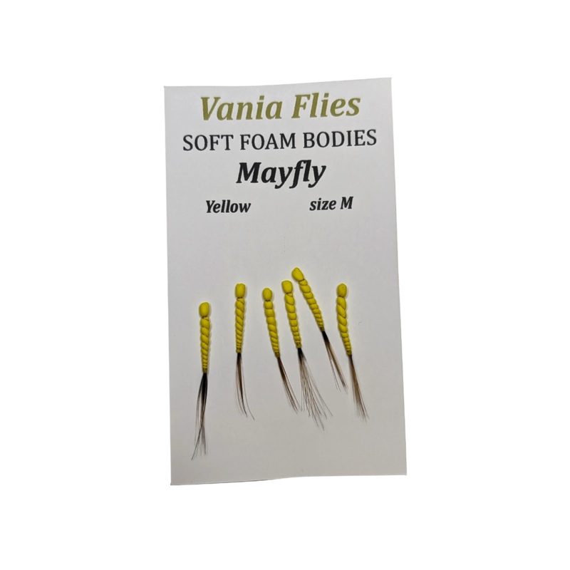 Vania Mayfly Yellow – Mjuka skumkroppar – Flugbindningsmaterial