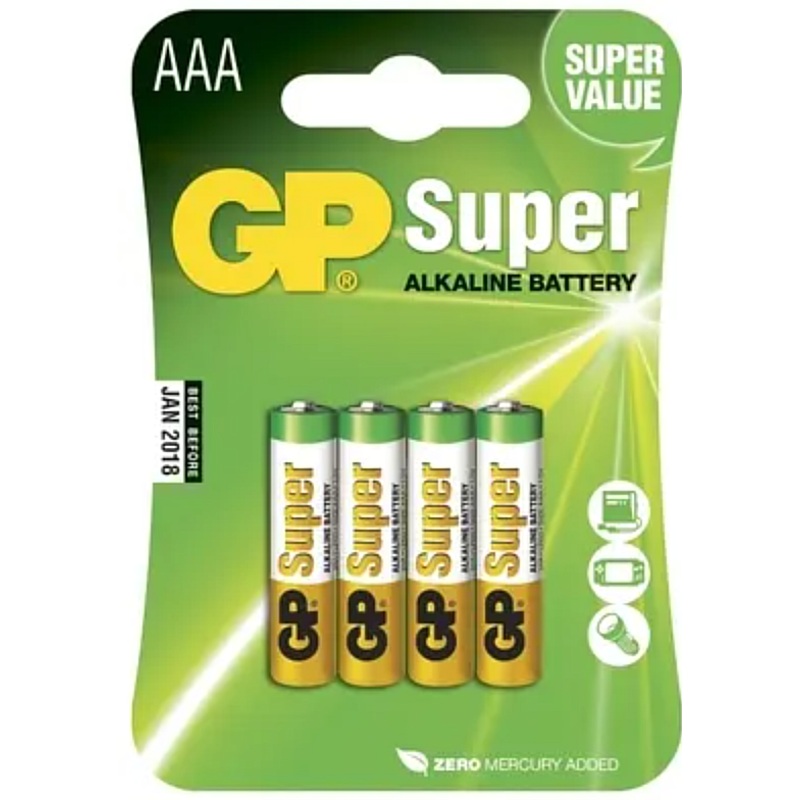 AAA GP Super LR3 Alkalisk 4-Pakk