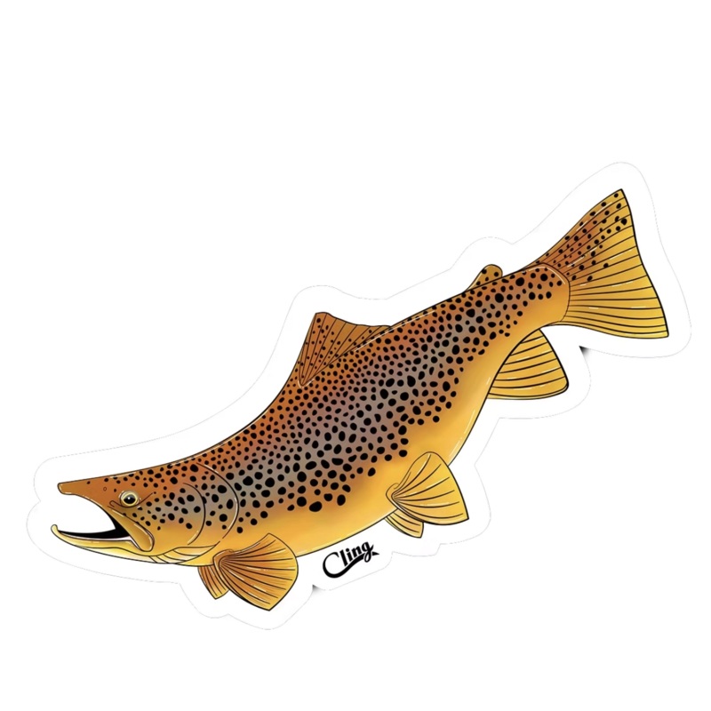 Brunrret Huggklar |  Klistremerke 11cm | Cling