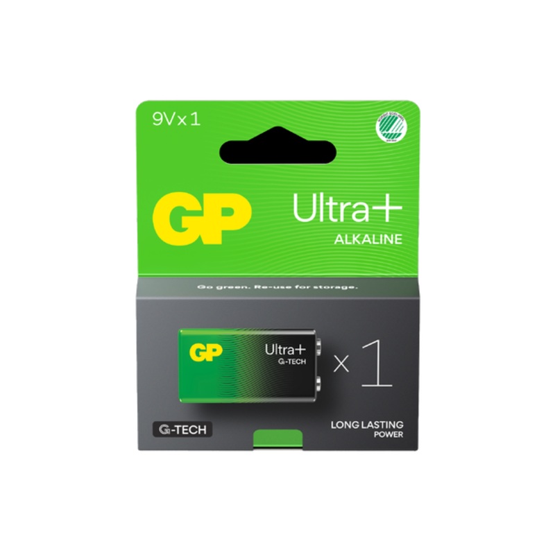 GP Ultra+ Alkalisk batteri 9v