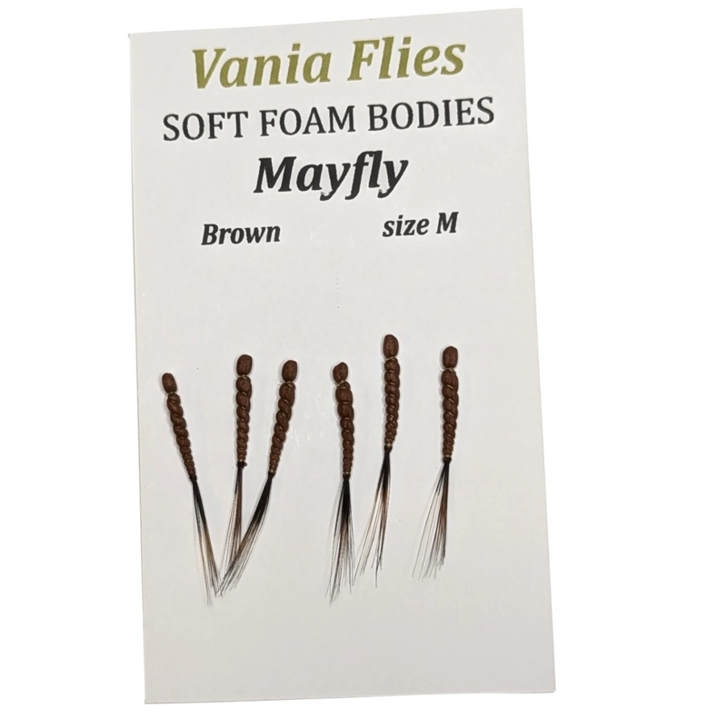 Vania Mayfly Brown –  Soft foam bodies Fluebindemateriell