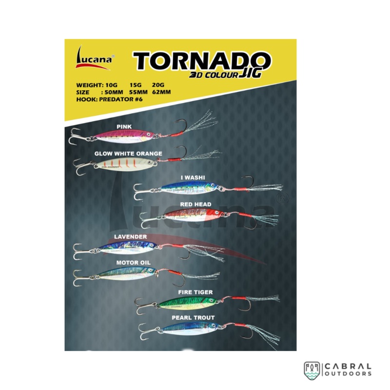 Lucana Tornado 3D Jig 10g-20g|10g|15g|20g|Pink|Glow White Orange|I washi|Red Head|Lavender|Motor Oil|Fire Tiger|Pearl Trout