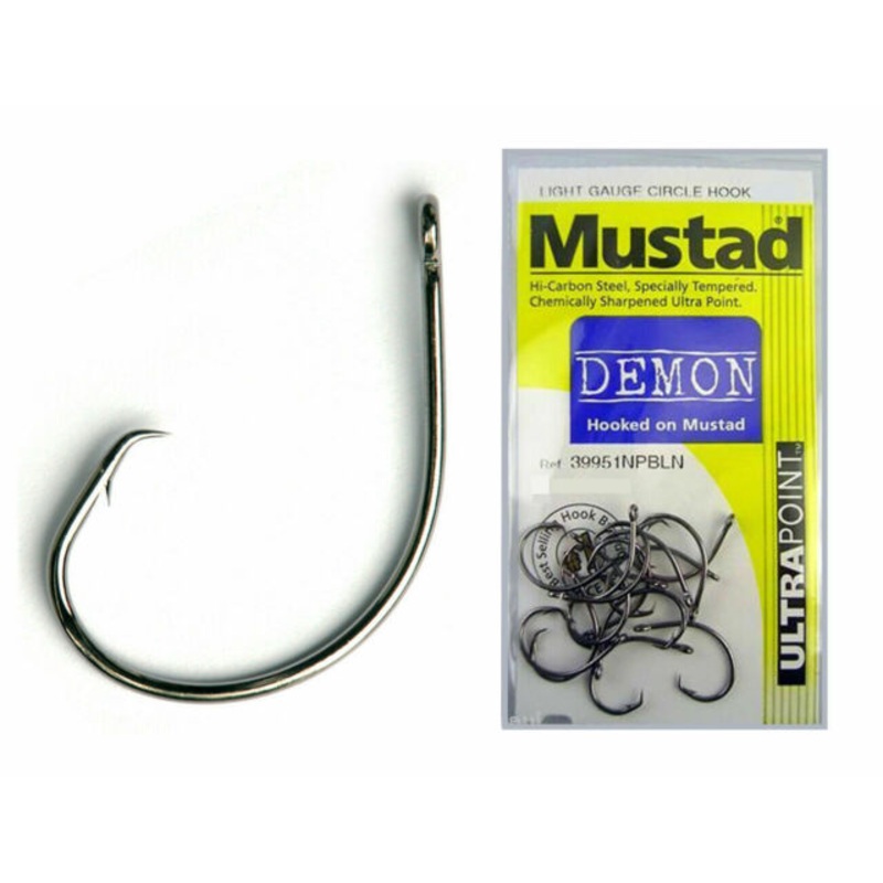 Mustad 39951NPBLN Ultra Point Demon Light Gauge Circle Hooks