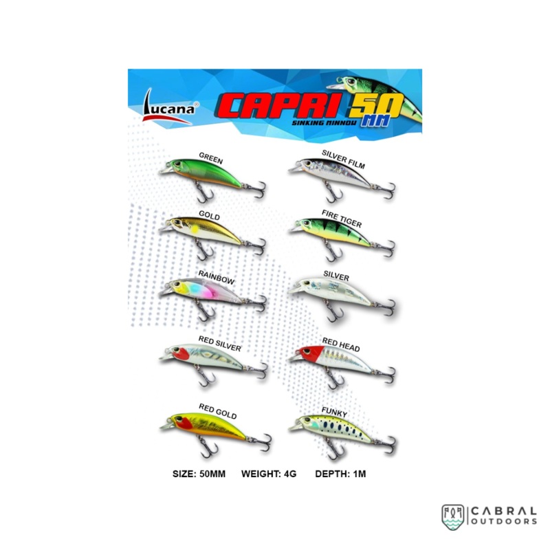 Lucana Capri 50 Sinking Lure | Size: 50mm | 4g | 1pcs/pkt