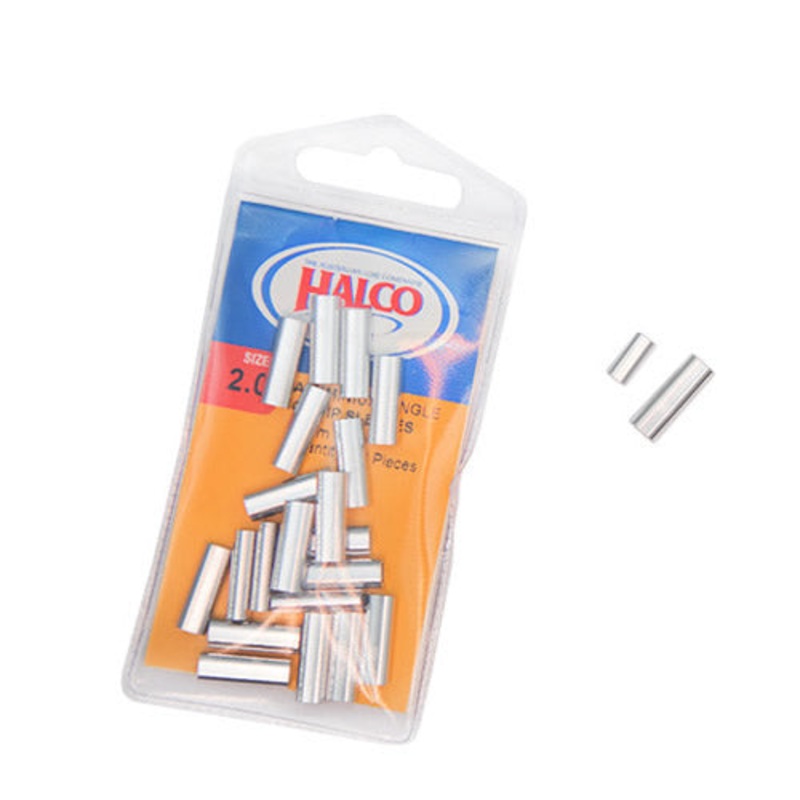 HALCO Aluminium Crimp Sleeve||0.9 40-80lb||1.0 100lb||1.3 150lb||1.4 200lb||1.8 300lb