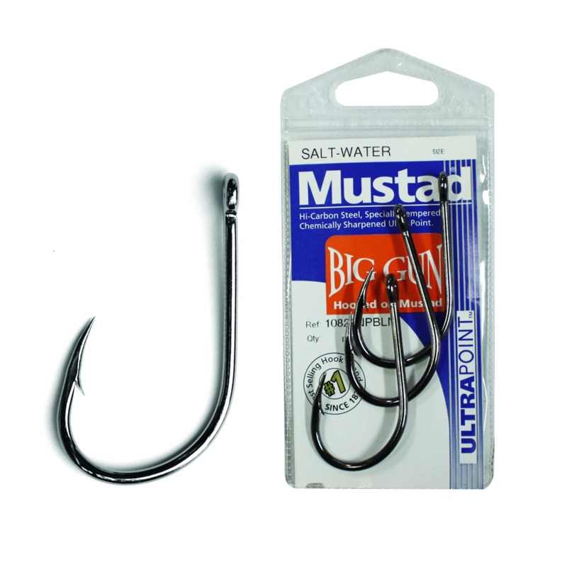 Mustad Big Gun Hooks Pre Pack||1 – 8pcs||1/0 – 7pcs||2/0 – 6pcs||3/0 – 5pcs||4/0 – 5pcs||5/0 – 4pcs||6/0 – 4pcs||7/0 – 3pcs||8/0 – 3pcs