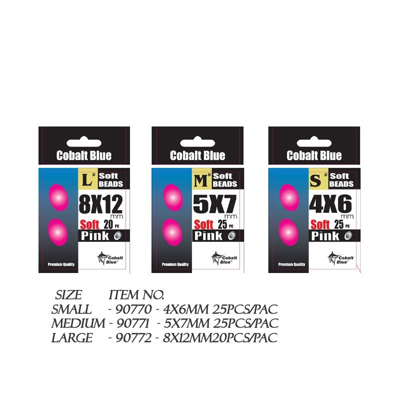 Cobalt Blue Glow Pink Soft Beads