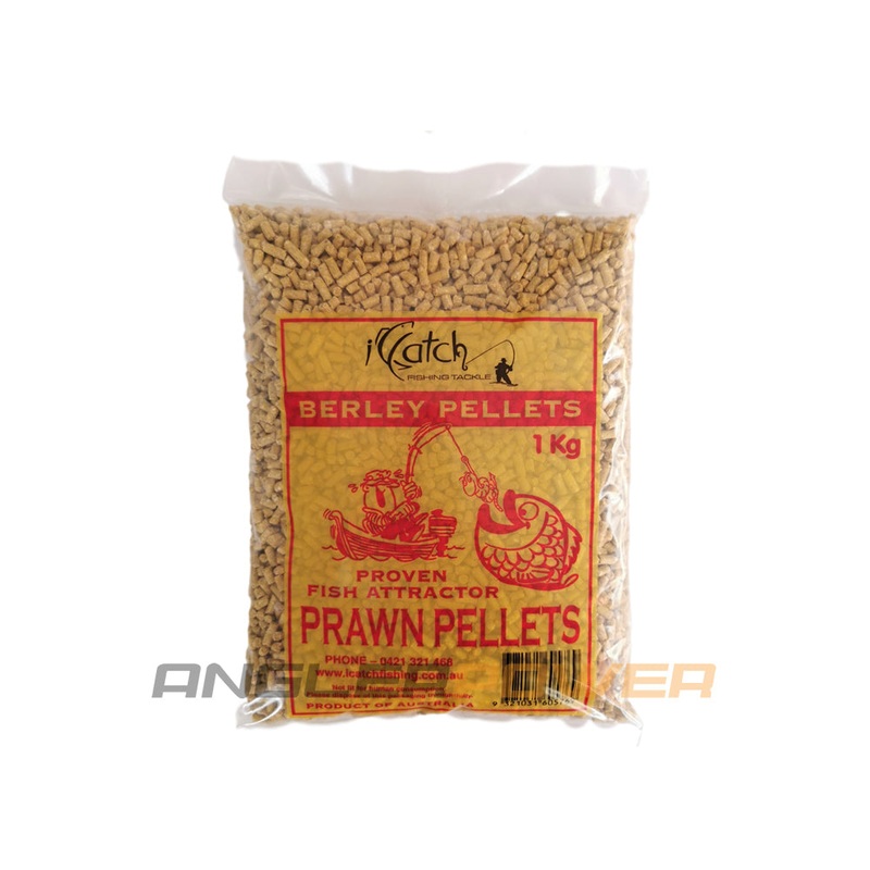 iCatch Burley Yellow Prawn Pellet 1kg (PICKUP ONLY)
